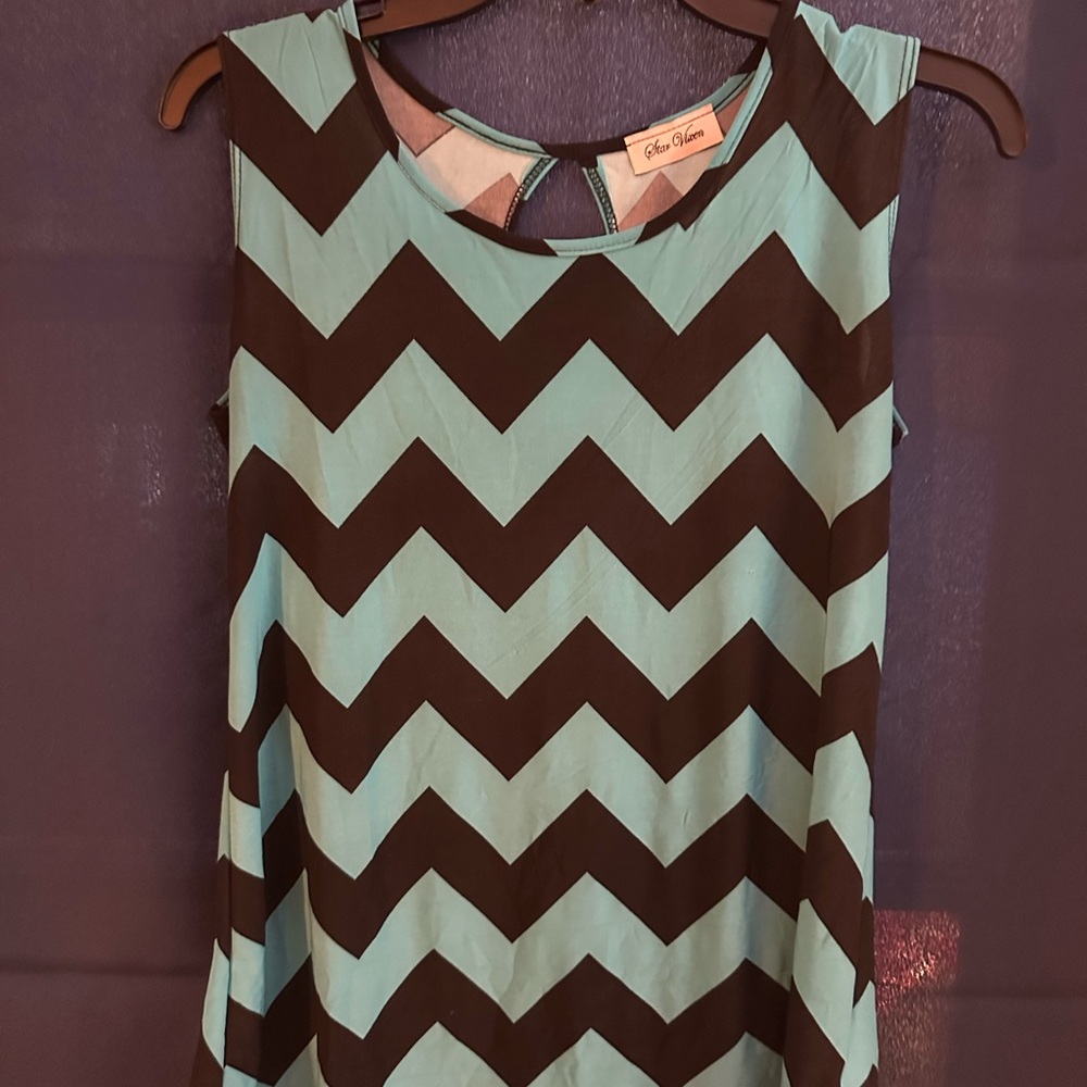 Star Vixen sleevless shirt Teal and Black small